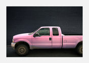 Buy unique art prints with this limited photograph featuring a pink truck in beverly hills.