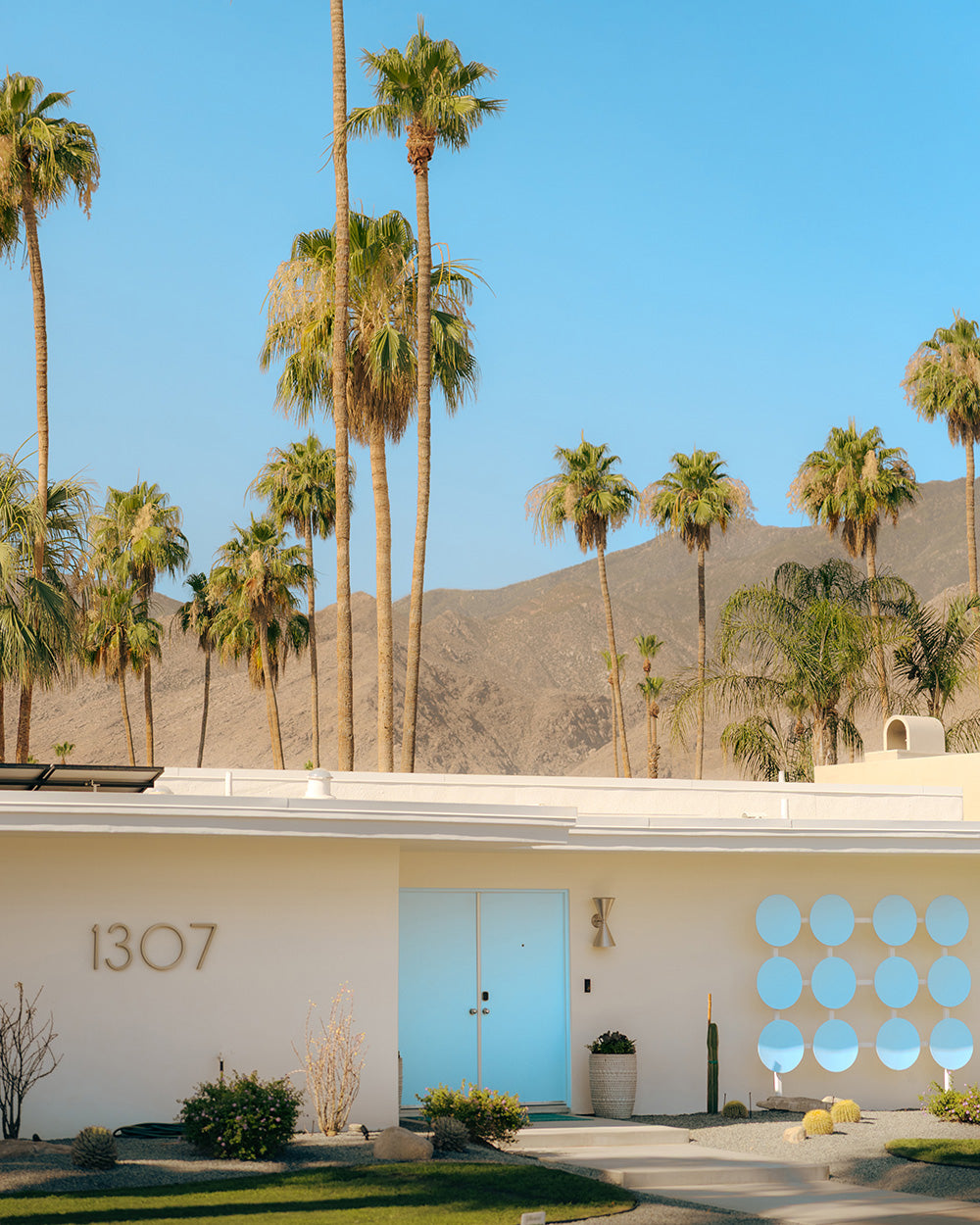 palm springs bright blue door