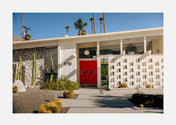 Architectural art print featuring colorful, modern design and urban elegance