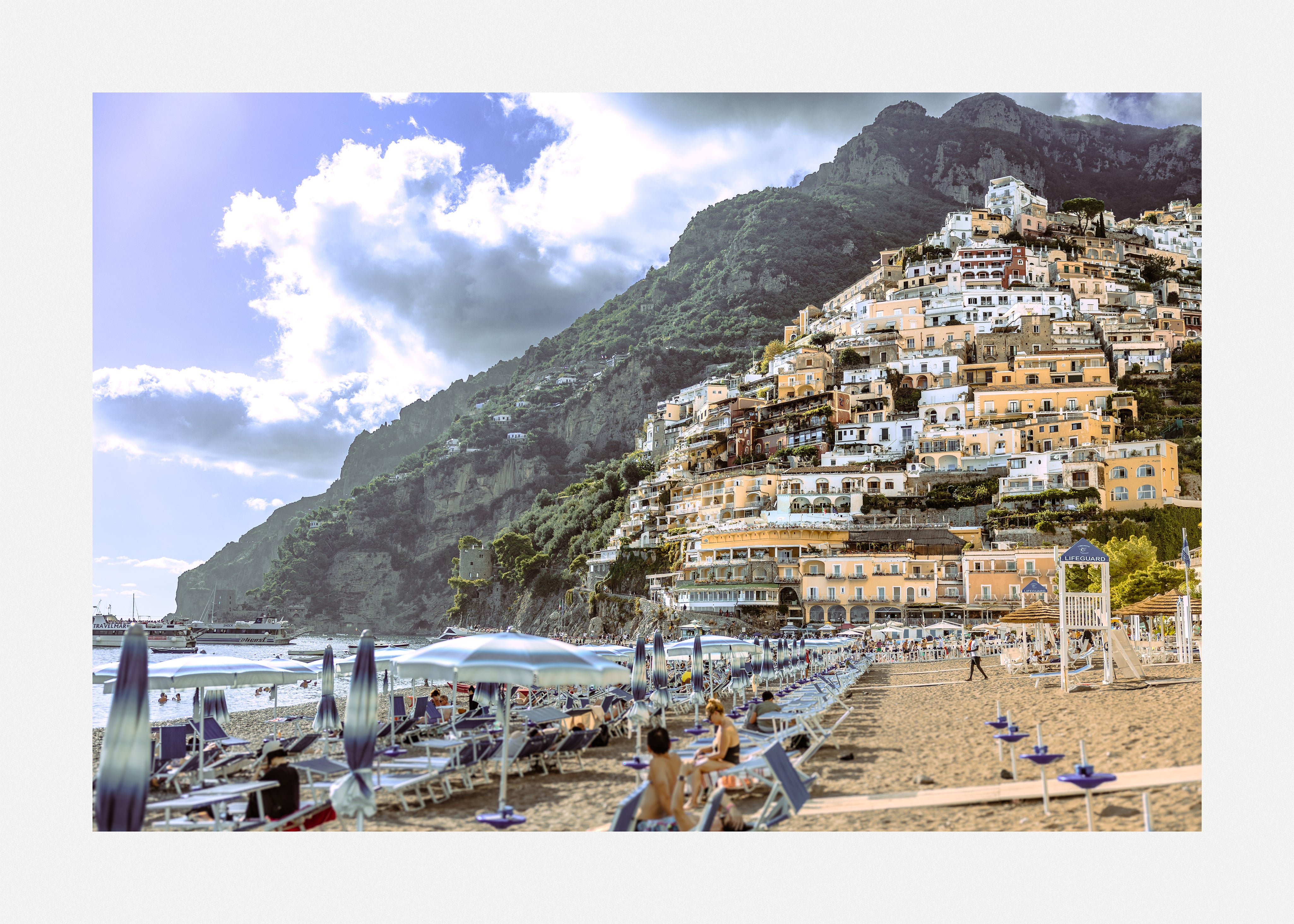 Discover italian beach life with this unique art print edition.