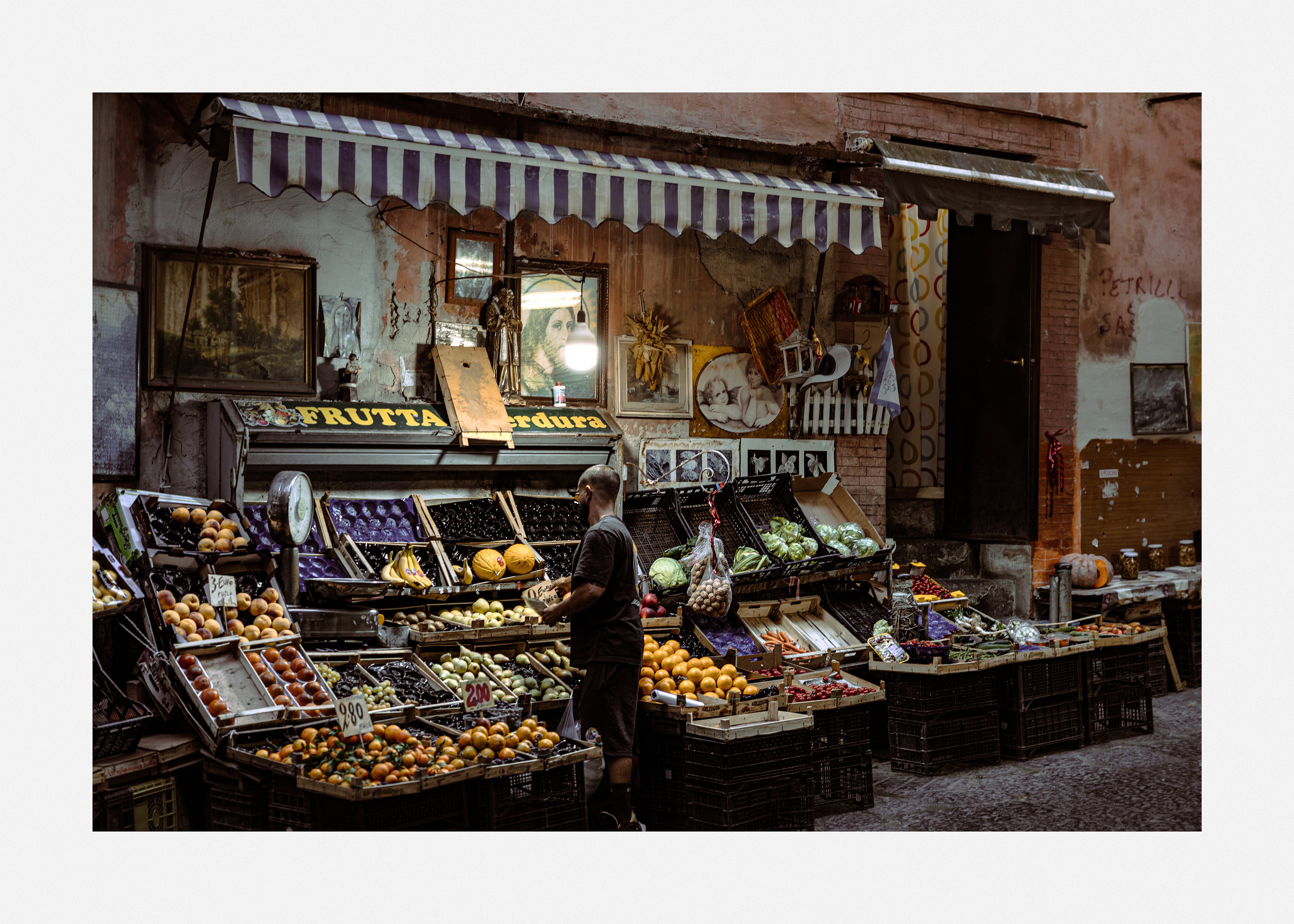 Explore authentic italian street views with this unique art print.