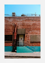 Explore unique back door featured in this urban street art print.