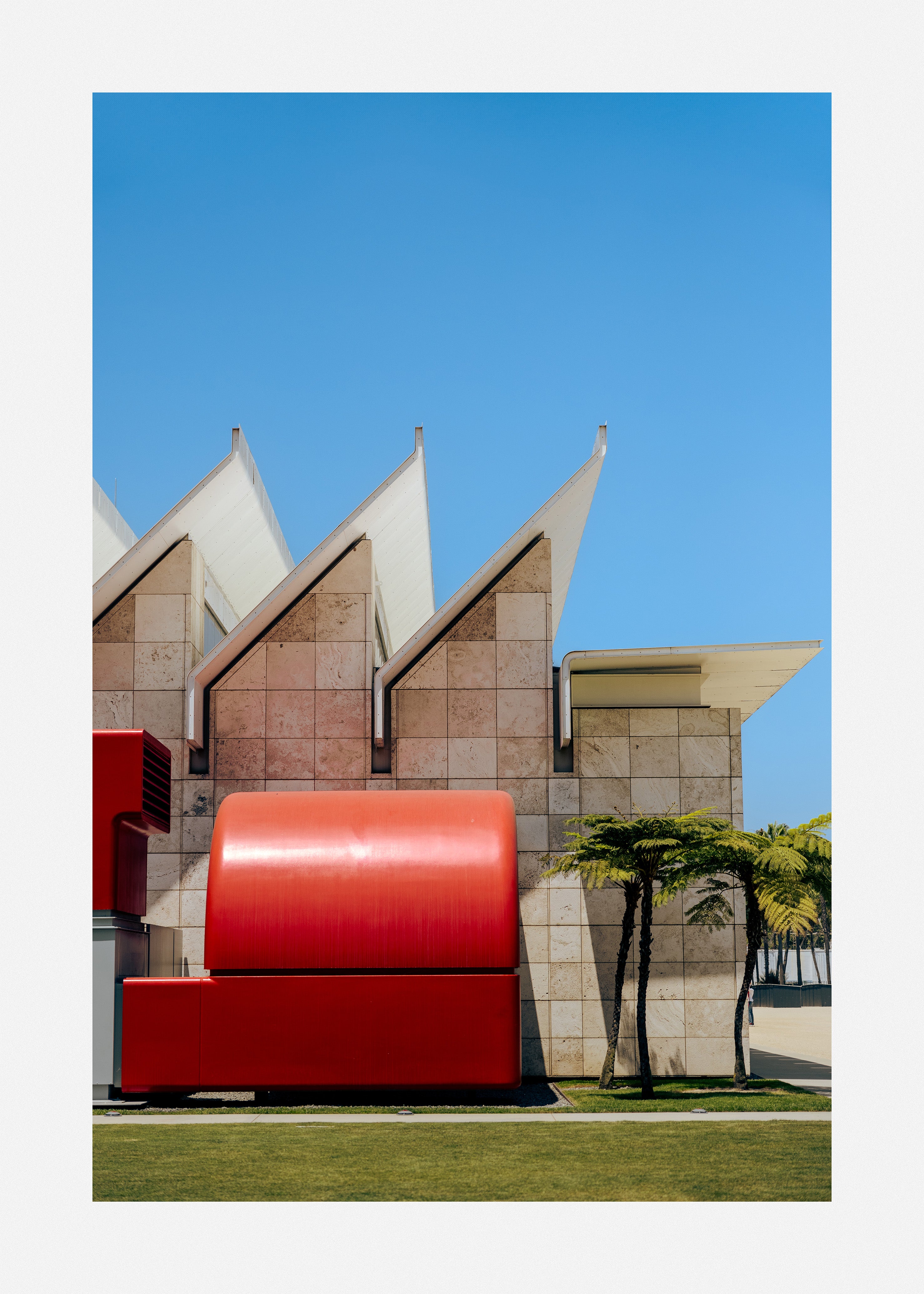 Architectural photography art print of the iconic roof of lacma.