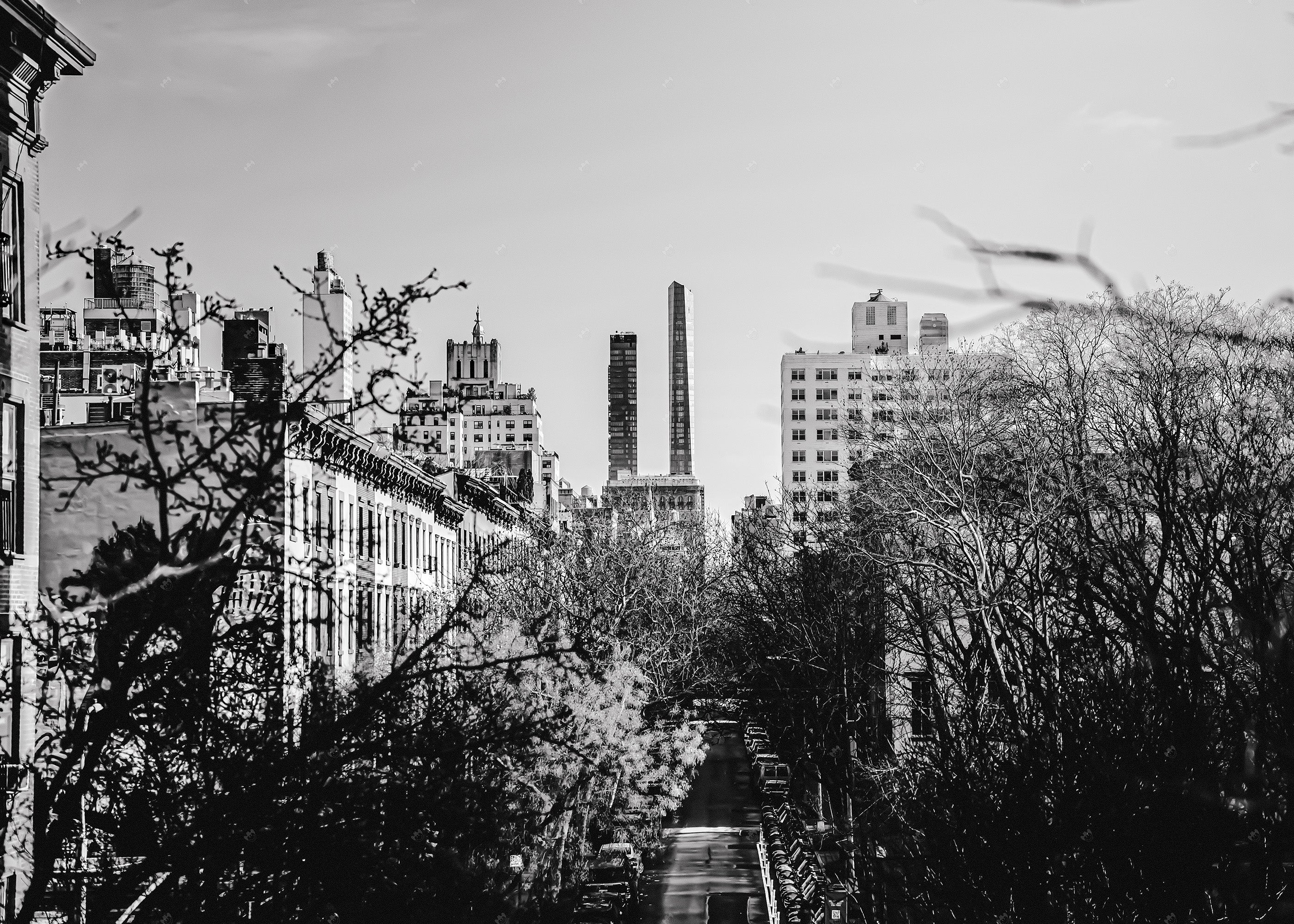 New York City look along 22nd street
