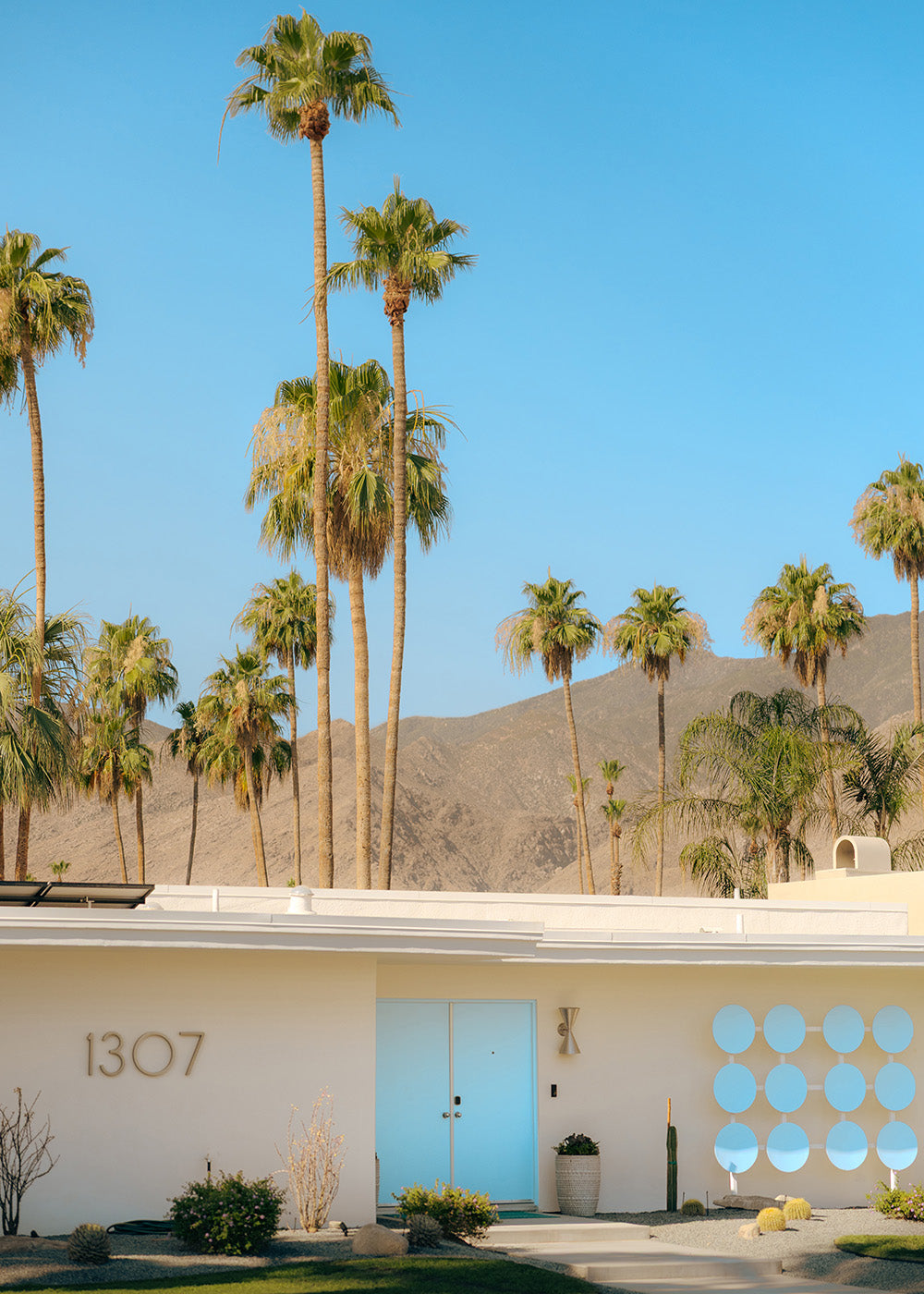 palm springs bright blue door